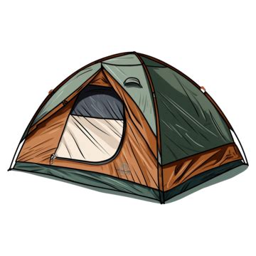 Cute Earth Tone Camping Tent Drawing, Tent, Camping Tent, Camping PNG Transparent Image and ...