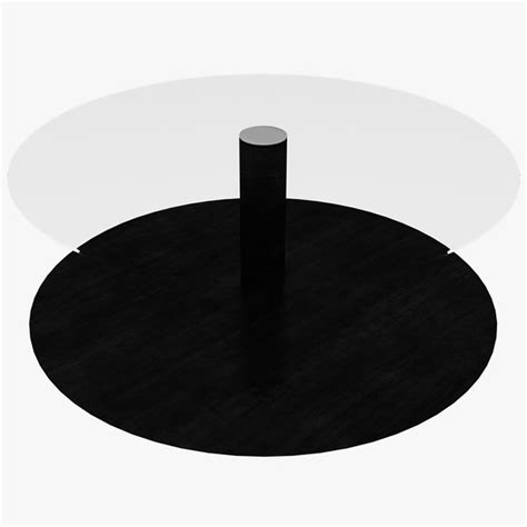 Wooden Black Mahogany Glass Round Coffee Table model - TurboSquid 1964985
