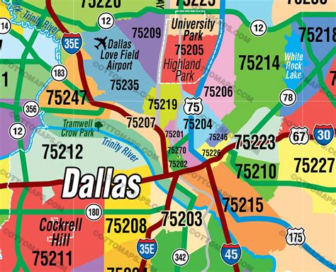 Dallas Fort Worth Zip Code Map - Zip Codes Colorized – Otto Maps