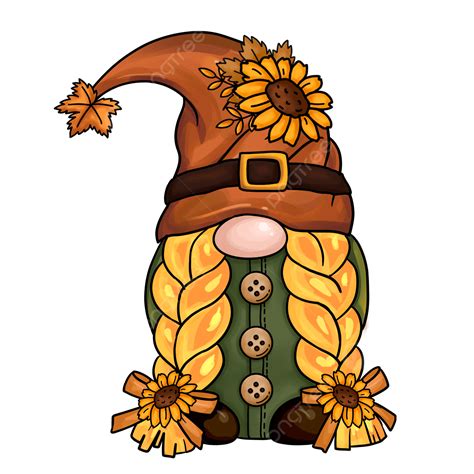 Thanksgiving Gnome Sunflower Pumpkin Cute Illustration, Thanksgiving, Gnome, Pumpkin PNG ...