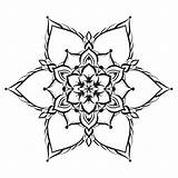 Flower Mandala Coloring Page Simple Symmetric Floral Shape For Mindful  sketch template