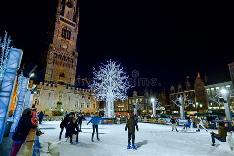 BRUGES, BELGIUM - DECEMBER 05 2016 - Christmas Old Market Square in Bruges Editorial Photography ...