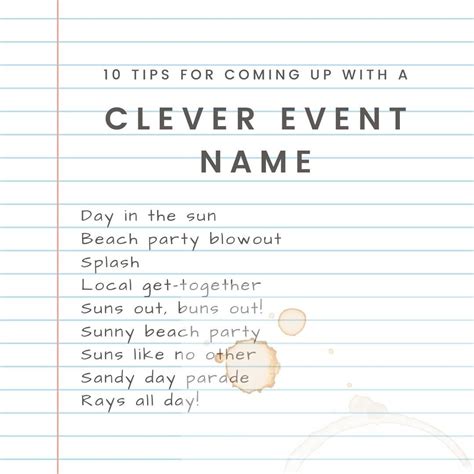 10 Tips for Coming Up With a Clever Event Name | Event planning tips ...