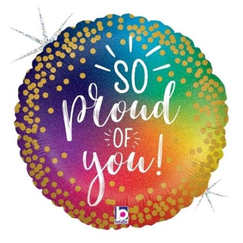 18″ So Proud of You Rainbow Ombre Foil Balloon – Sprinkie Parties