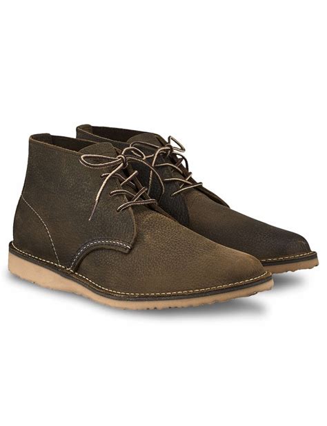 Red Wing 3327 Weekender Chukka Boots - Olive Brown Roughneck Leather ...