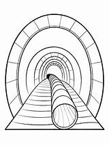 터 디자인으로 어린이와 성인을 위한 터널 컬러링 책 페이지 플레이  프리미엄 AI 생성 벡터 sketch template
