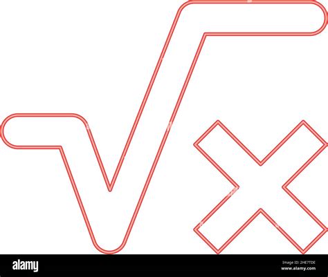 Neon square root of x axis red color vector illustration image flat style light Stock Vector ...
