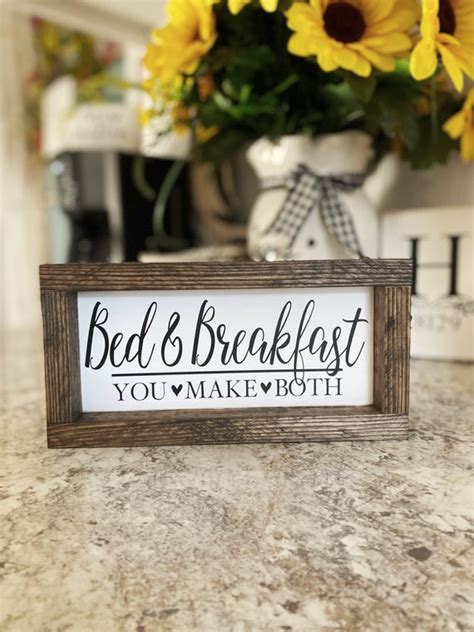 Bed and Breakfast Wood Sign Small Tray Sign Farmhouse Sign | Etsy