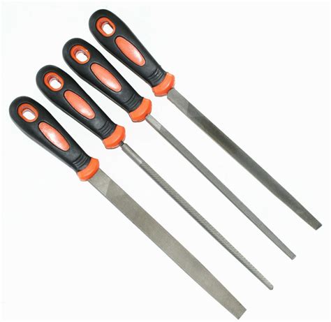 4Pcs Metal Steel File Set 8"Metal File Set Round,Square,Flat,Triangle ...