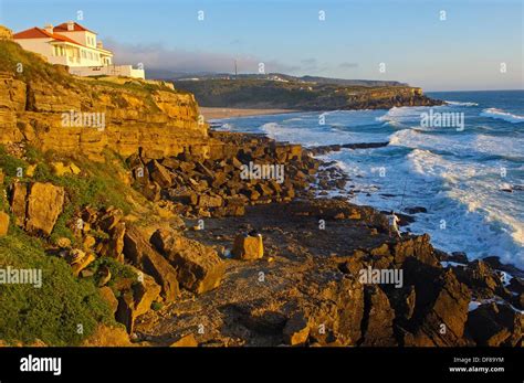 Azenhas do Mar, Cliffs at Praia das maças das maças Beach, Colares ...