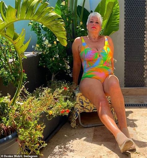 Denise Welch, 65, looks incredibly youthful as she poses in a patterned ...