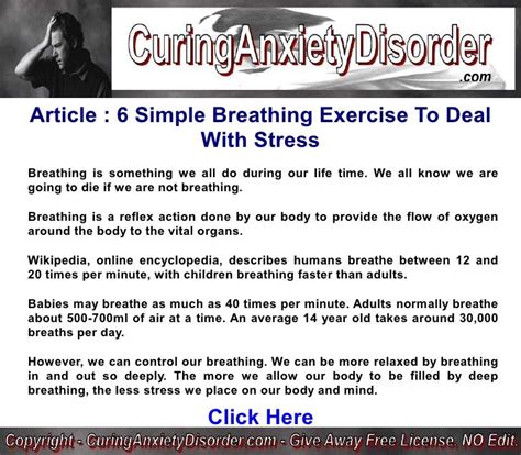 6 Simple Breathing Exercise To Deal With Stress Curing Anxiety Diso…