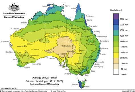 Rainfall – climate averages maps, Bureau of Meteorology