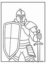Coloring Pages Crusader Knights sketch template