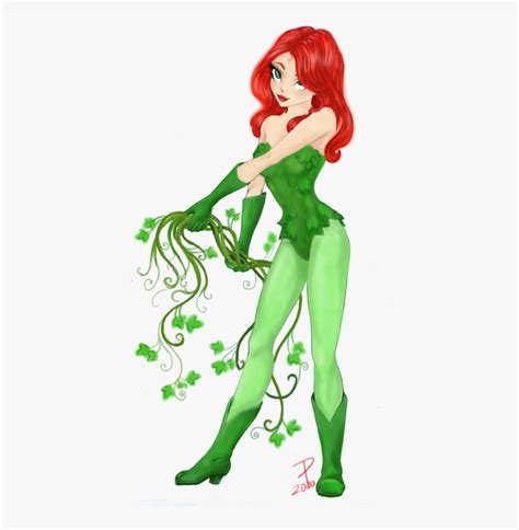 Poison Ivy Cartoon Character Batman, HD Png Download - kindpng