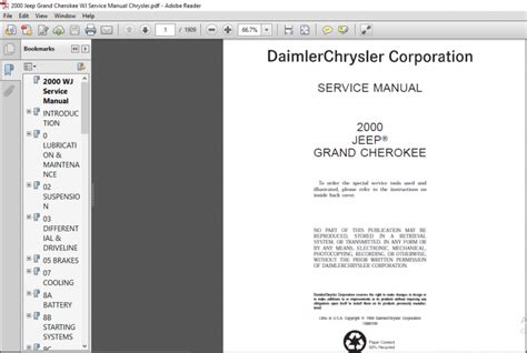 2000 Jeep Grand Cherokee WJ Service Manual - PDF DOWNLOAD ...