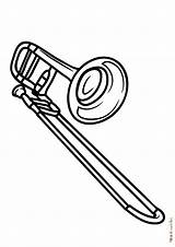 Muziekinstrumenten Trombone Coloriage Fun Muziek Musikinstrumente  sketch template