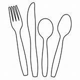 Silverware Pages Coloring sketch template