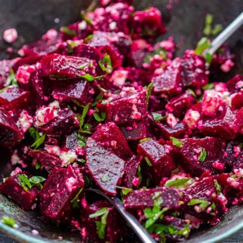 Easy Beet Salad with Feta Cheese Recipe - Happy Foods Tube