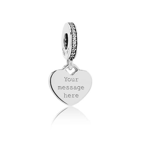 Pandora Engraving Heart Drop Charm Argento.com