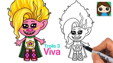 How to Draw Viva | Trolls Band Together - YouTube