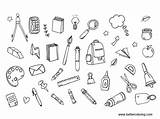 School Supplies Coloring Pages Icons  Free Printable sketch template