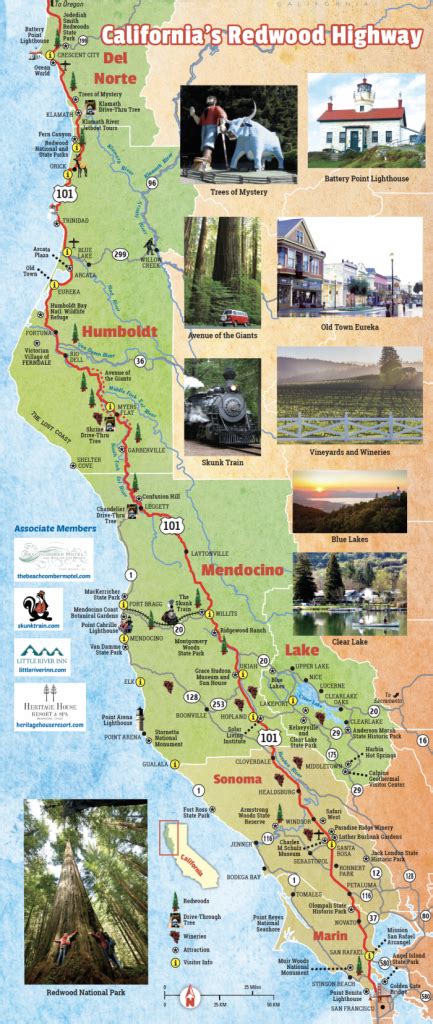 Getting To The North Coast Region | Northcoastca - Redwoods Northern California Map | Printable Maps