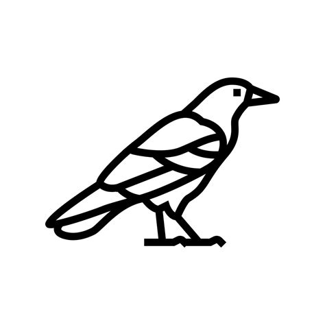 crow bird line icon vector illustration 10384872 Vector Art at Vecteezy