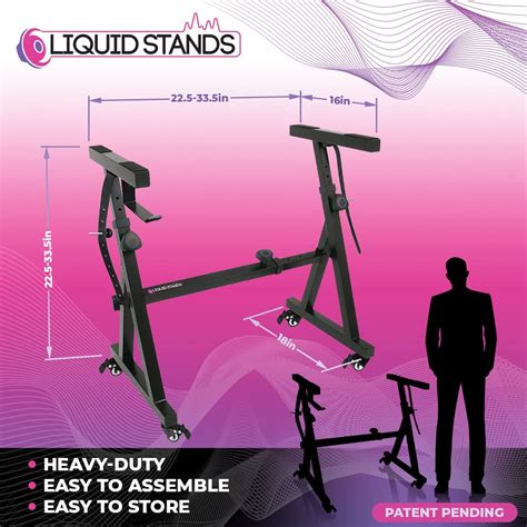 Buy Liquid Stands Piano Keyboard Stand w/ Wheels - Z Style Adjustable & Portable Professional ...