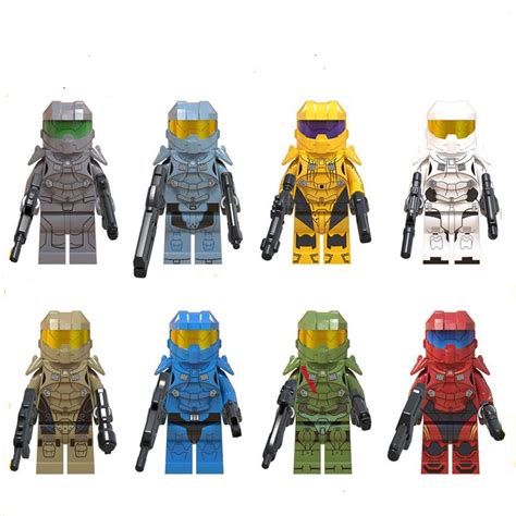 8pcs Halo Warrior Minifigures Compatible Lego Halo Warrior