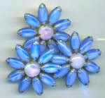 Vintage Occupied Japan Celluloid Oval Flower Pin (Costume Flowers) at Silversnow Antiques and More