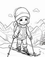 Skiing Coloring Pages sketch template