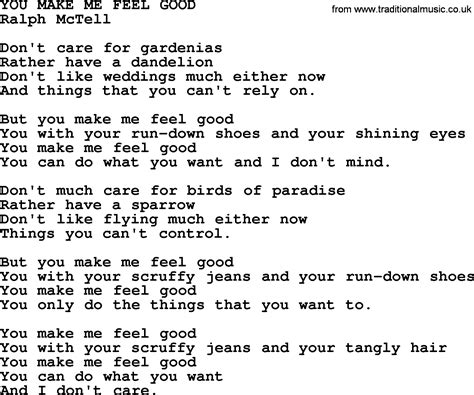 You Make Me Feel Good.txt - by Ralph McTell lyrics and chords