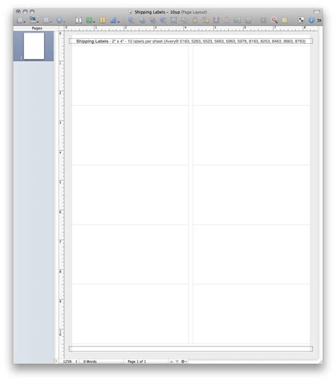 Avery Shipping Labels Template - 10 Up | MacTemplates.com