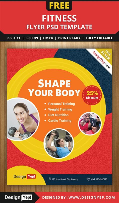 Fitness Flyer Template Free Free Clean Fitness Gym Flyer Psd Template Designyep | Fitness flyer ...