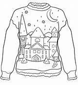 Free Ugly Christmas Sweater Coloring Pages Printable sketch template