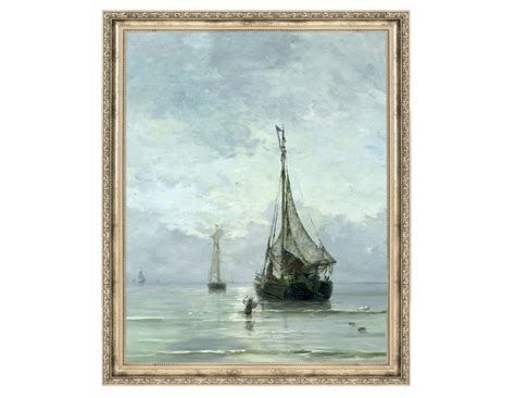 Fishing Boat Vintage Painting Antique Artwork Original - Etsy