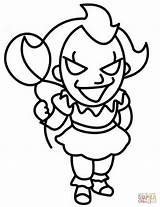 Chibi Evil Clown Pennywise coloring Page  Free Printable Coloring Pages sketch template