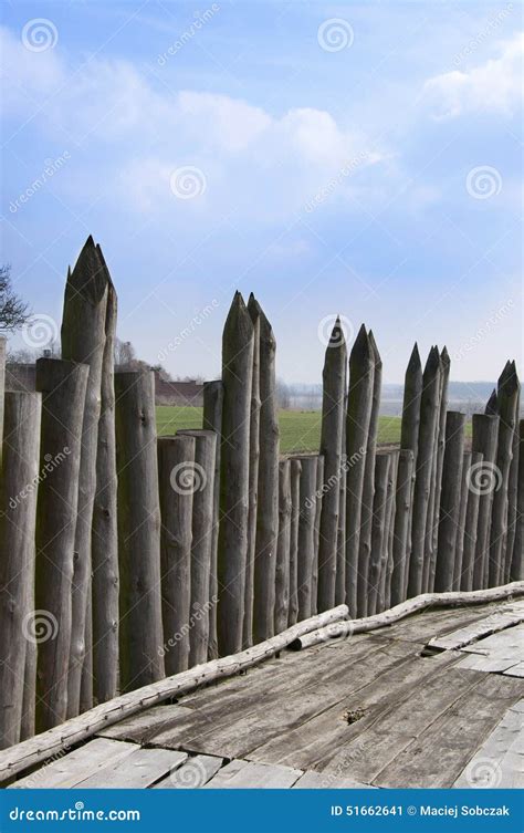 Wooden palisade stock image. Image of protection, stockade - 51662641