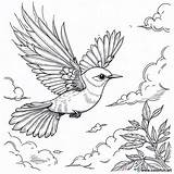 Coloring Page Of A flying bird Download Or Print For free sketch template