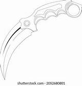 Karambit Knife Coloring Page Ultra Pages Sketch sketch template