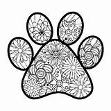 Paw Print Coloring Page sketch template