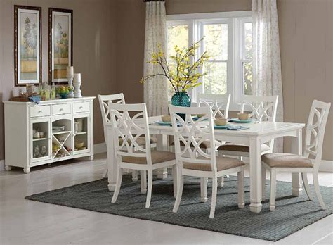 Kentucky Park Casual White Wood Dining Table | White dining room furniture, White dining set ...