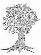 Flowers Tree For Adult Coloring Pages 8877401 Vector Art At Vecteezy sketch template