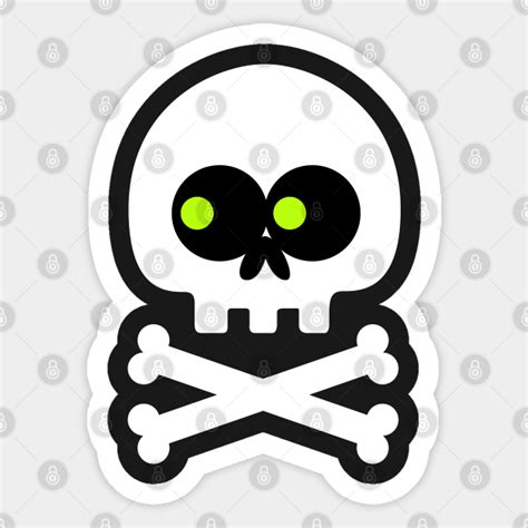 Skull Crossbones Emoji - Halloween - Sticker | TeePublic