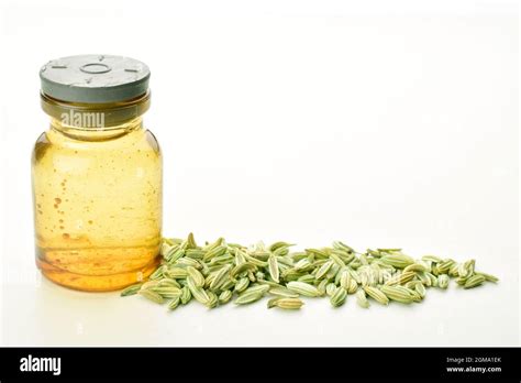 fennel seeds oil isolated on white background, saunf Stock Photo - Alamy