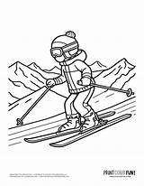 Skis And skiing coloring Page From PrintColorFun Com 2  Coloring sketch template