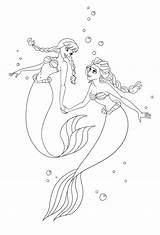 Disney Princess Mermaids D sketch template