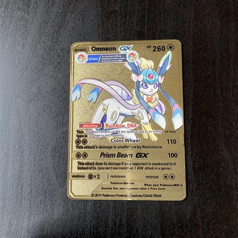 Drawing Pokemon Card - Omneon Eevee Evolutions Rare Custom Gold Metal Pokemon Card | Driskulin