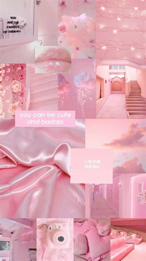 a collage of pink and white photos with the words you can be cute and ...